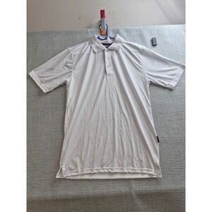 LA Gate Polo Shirt Mens Small White Comfort Golf Performance Tennis Resort Wear